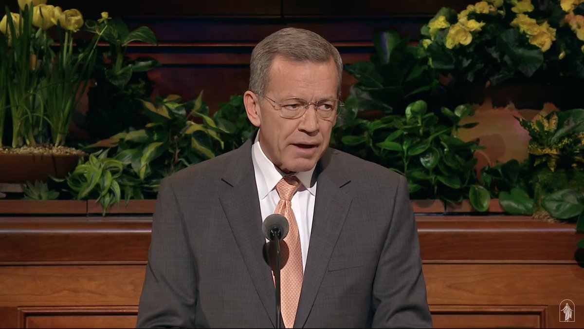 ldsconf's tweet photo. "Cherishing my patriarchal blessing while I was young, blessed me with courage when I was discouraged, comfort when I was fearful, peace when I felt anxious, hope when I felt hopeless and joy when I needed it most." #ElderBennett | #GeneralConference https://t.co/DUaPO0Jpv4