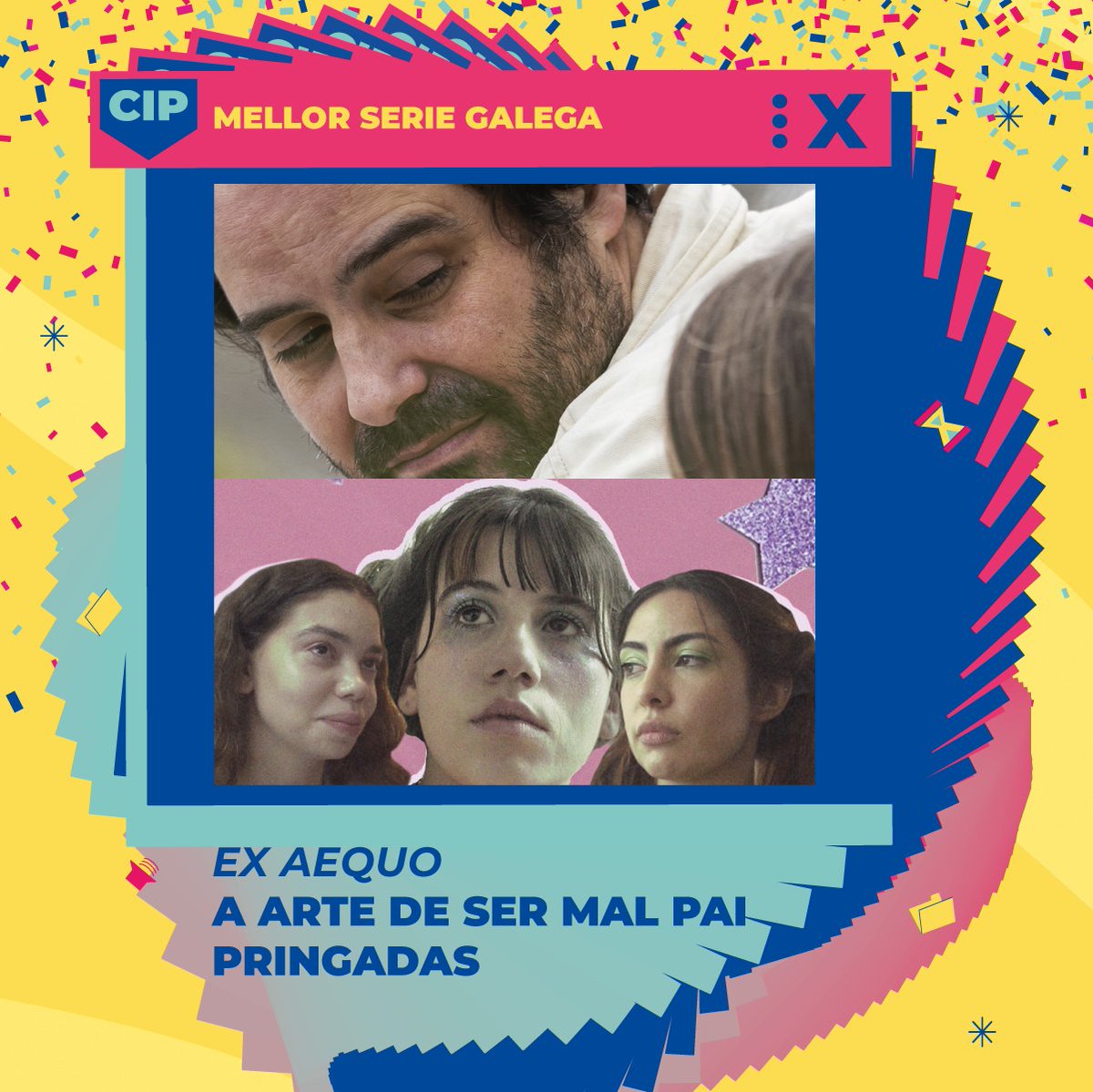 🏆 Premio a MELLOR SERIE EN V.O. EN GALEGO, dotado de 800 euros e trofeo, EX AEQUO: A ARTE DE SER MAL PAI, de Jorge Boquete e Óscar Cruz, E PRINGADAS, de Belén Puime 🔗 @BoqueteBravu <a href="/OskCruz/">Óscar Cruz</a> @Pringadas_serie

#Interplay2023