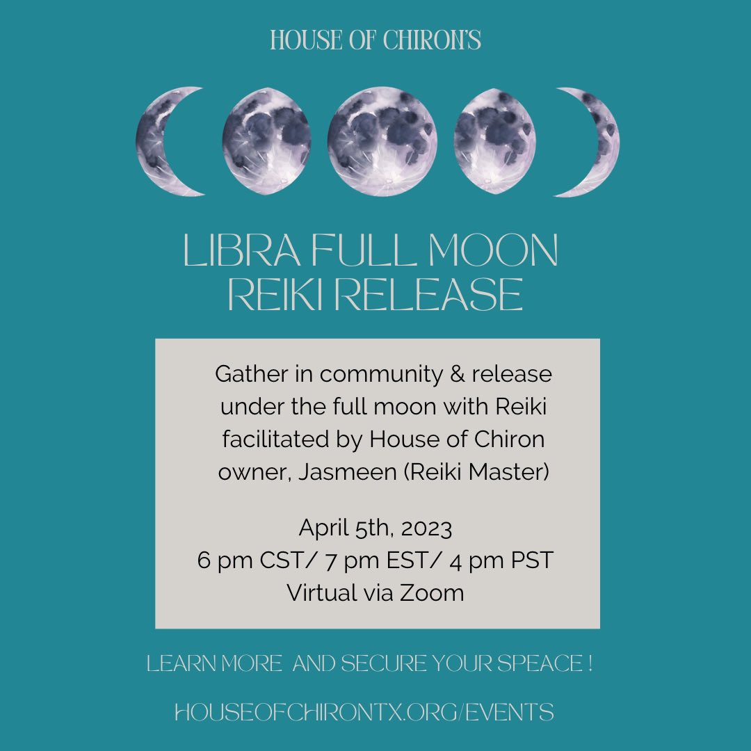 houseofchirontx's tweet photo. REIKI INTENTION FOR LIBRA ENERGY:
Chakra Focus: Heart Chakra
Herbs: Rose, Neroli, Jasmine, Lavender
Stones: Rose Quartz, Emerald, Morganite
Colors: Green

Date: April 5th, 2023
Time: 6:00 pm CST/ 4:00 pm PST/ 7:00 pm EST
Location: Virtual 
Register Here: https://t.co/eey5IwrvpR https://t.co/MTvKvkwzi2