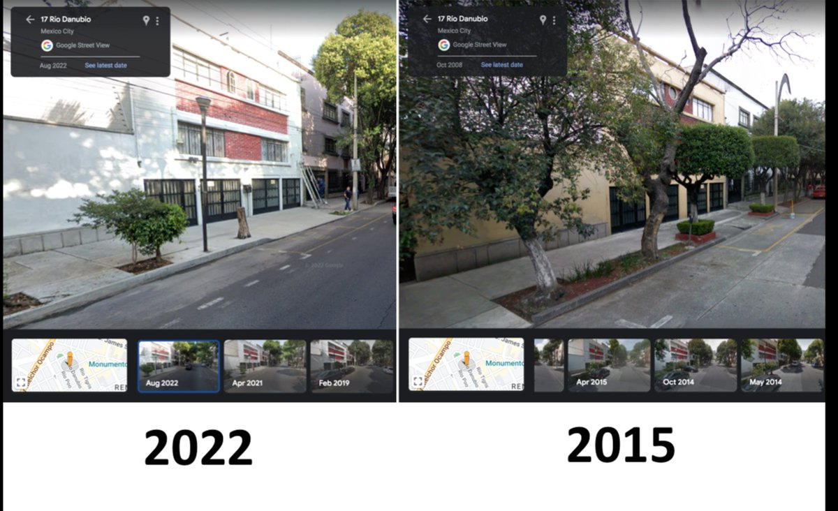 c_clau's tweet photo. Esta comparativa me da mucha tristeza. También en esta foto se  ve cómo han reducido (igual de manera ilegal) el área permeable.  @PAOTmx @seduviCDMX @AlcCuauhtemocMx  ¿Qué van a hacer al respecto? https://t.co/Ro4NLYVDbK
