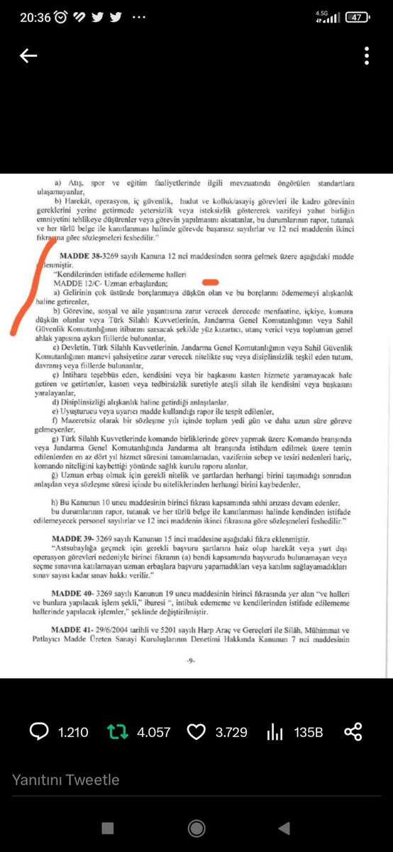 Kahramanlar bu maddeleri haketmedi
Meslekten atılmanın daha basitleştirildiği maddeleri haketmedik
Biz Kadro beklerken nasıl atarız maddelerini getiren kanun tasarısına imza atanların vicdanına bırakıyorum
#UzmanÇavuş