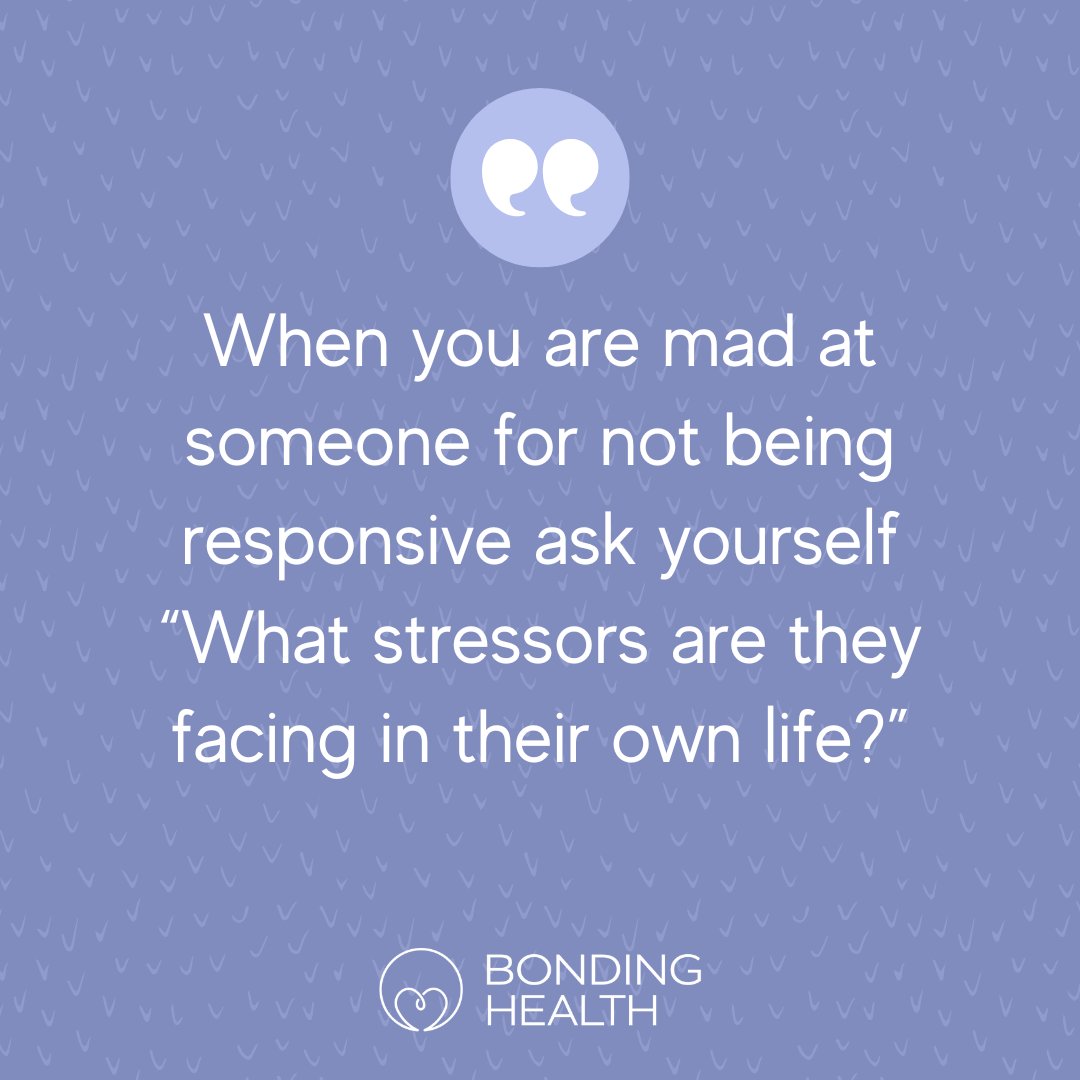 BondingHealth's tweet image. "When you are mad at someone for not being responsive ask yourself “What stressors are they facing in their own life?”
#empathyfirst #understandbeforereacting #mindfulreactions #dealingwithstress #stressorsinlife #kindnessmatters #reactwithempathy #ADHD #SaturdayVibes