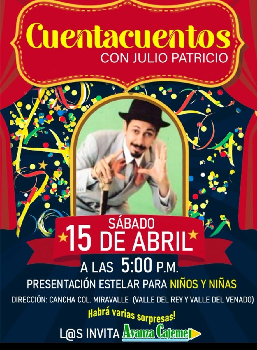 Llegó abril y con el  las sorpresas para l<a href="/s/">『S』</a> pequeñ<a href="/s/">『S』</a>  lector@s de casa  por su mes.
Programense con tiempo para que lleven a sus niñ@s  a disfrutar  nuestro  regalo 🎉 . Es para toda la  familia 🎊