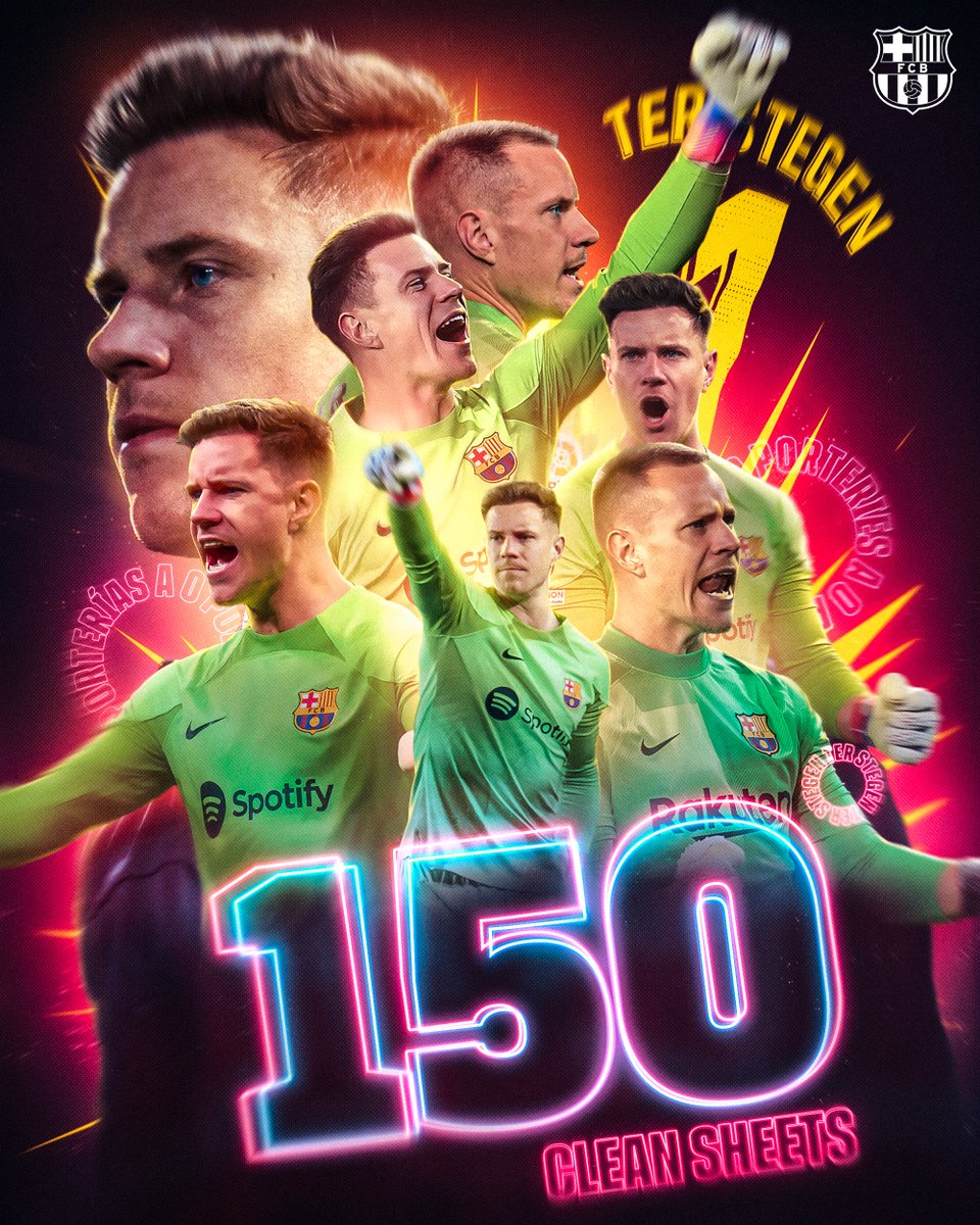 150 career shutouts for Marc ter Stegen!
