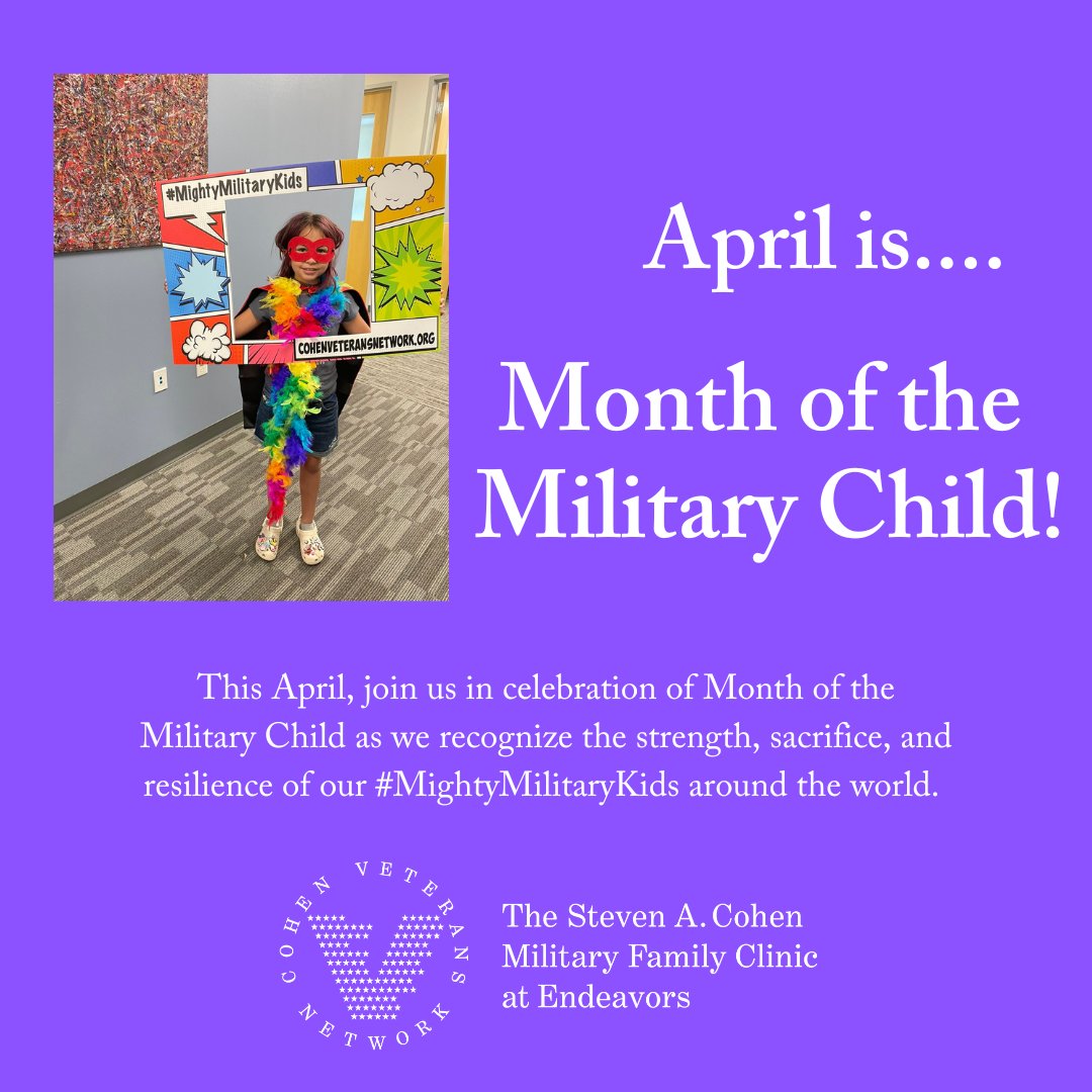 Did you know April is Month of the Military Child? Join us as we show support to military kids all across the country. Save the date! #PurpleUp for #MightyMilitaryKids is on April 19.