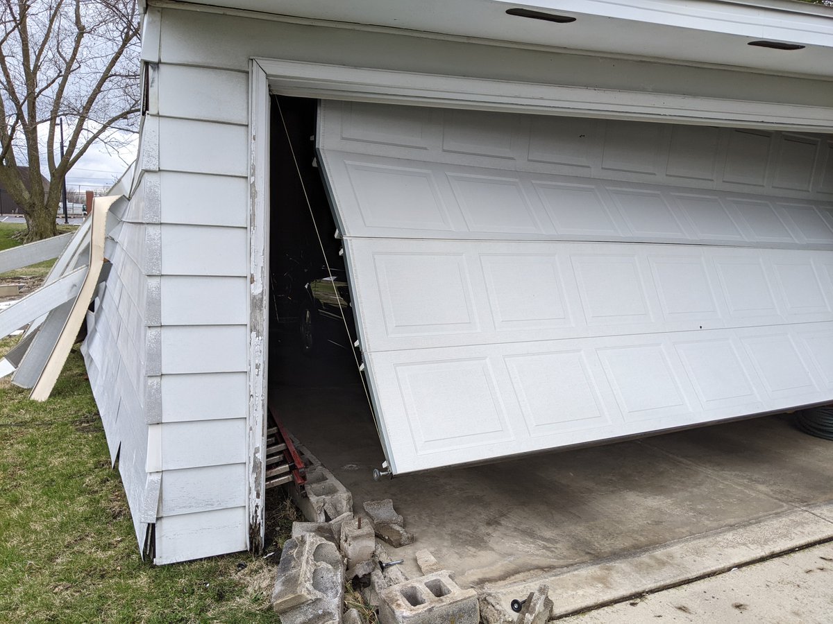limamission's tweet photo. Our garage was moved off its foundation during last night's storm.

@NWSIWX 
@AllenCountyEMA https://t.co/MaqHKM6dLx