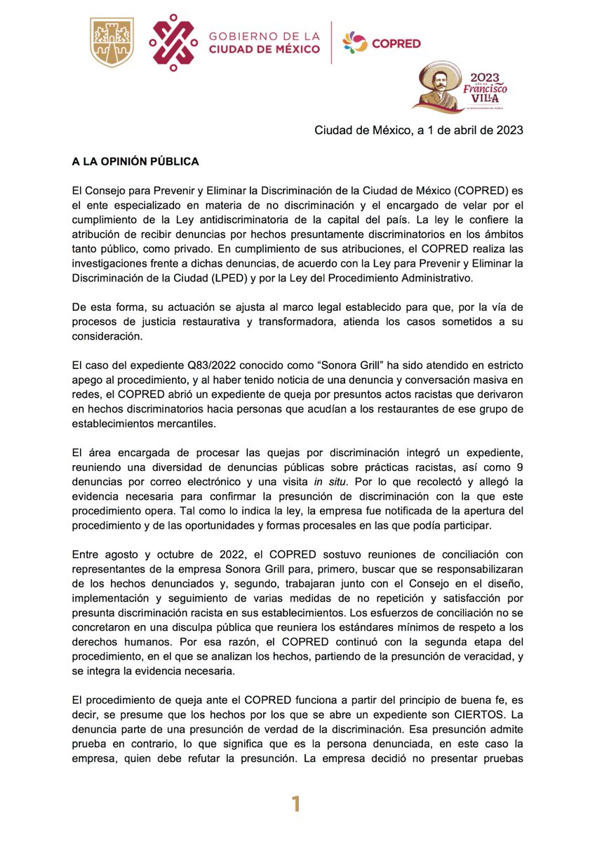 COPRED CDMX tweet media
