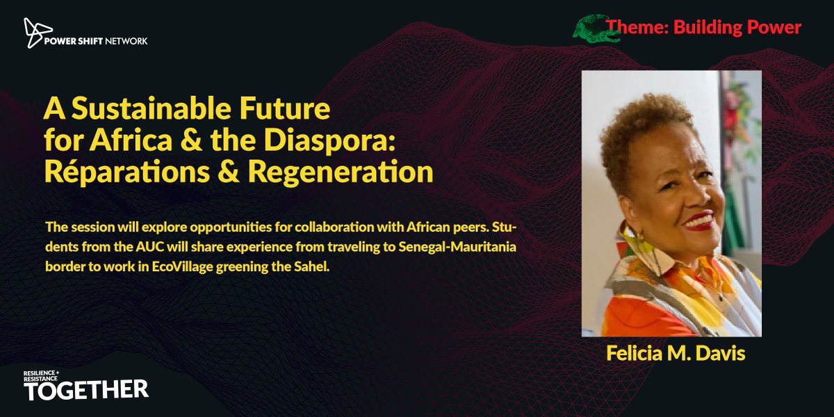 PS23 Session Teaser! 

A Sustainable Future for Africa &amp; the Diaspora: Réparations &amp; Regeneration

Register at powershift2023.org or go to our link in bio!

#PowerShift2023 #ClimateJustice