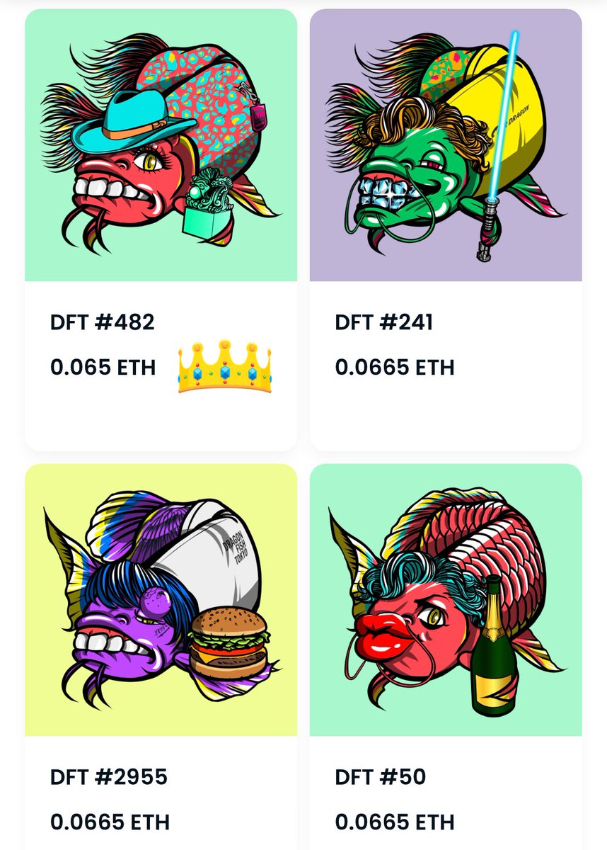 miner_ca's tweet photo. 🐡本日のDFTフロア価格発表!🐡
　　　🌟0.065eth！🌟

　　　DFT‼️LFG‼️
　　
　　　👑の魚はお得かも〜！
　　　
今日も#chokkaku_mooooooon🚀
#BuzzDFT #DFT #DFTSW
⬇️DFT購入リンク⬇️
https://t.co/03CLPAUO7l https://t.co/p8S0ABrQ9x