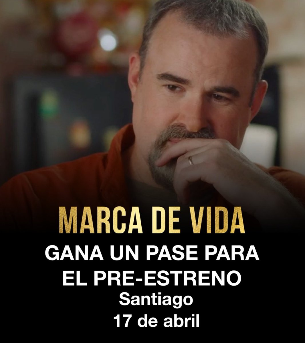 ¡ATENCIÓN CHILE! 🇨🇱
🎟 Participa para ganar 1 pase doble al pre-estreno de Marca de Vida.
👉🏼Envía un mensaje aquí: m.me/100843306145249 que diga #PASEDOBLE+CHILE+ tu ciudad.

👉🏼Si ganas, te notificaremos VÍA CORREO ELECTRÓNICO el jueves 13 de abril 2023.