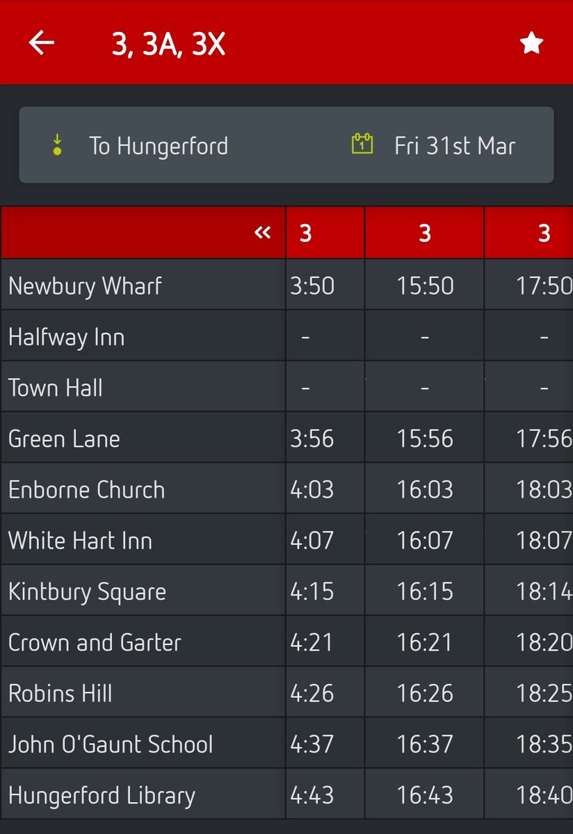 CHenryMatthews's tweet photo. @newburydistrict Thank you for the reply 🙂

Is it possible to reflect that on the N&amp;D app &amp; information stands at the Wharf? (I.e. update the departure time for 1530 Vs 1550 when this is the case)

As someone who doesn't follow school holidays it was very misleading! https://t.co/n9ajl9SyOW