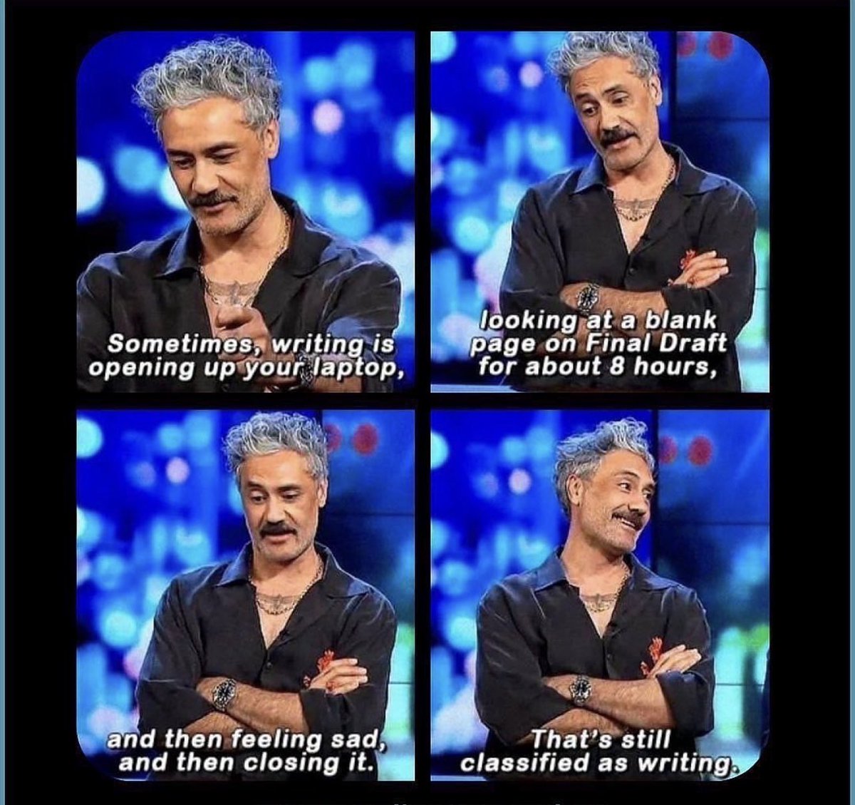 MalindiFickle's tweet photo. Writers feeling 👀 👀
#taikawaititi #authorsofinstagram #screenwritersofinstagram #screenwriterslife #playwrightsofinstagram #playwright #indiefilm #filmfest https://t.co/PBsohZjaEQ