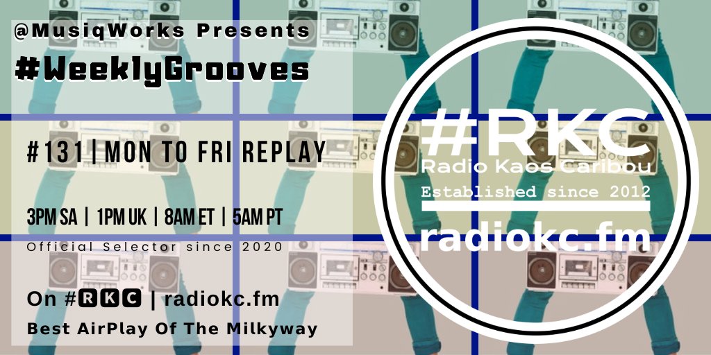 𝙈𝙊𝙉 4│3 to 𝙁𝙍𝙄 4│7

🕐1PM UK⚪8AM ET⚪5AM PT

#WeeklyGrooves #131 #REPLAY

by <a href="/MusiqWorks/">#MusicFanRadio</a>

⬇️Details⬇️
🌐 fb.com/RadioKC/posts/…

📻#🆁🅺🅲 featuring

<a href="/JamiroquaiHQ/">Jamiroquai</a> x <a href="/KamaalThe1/">Kamaal Thewan</a> │ <a href="/Kaygo_Soul/">Perseverance</a> │ <a href="/NgcanaRoy/">DJ Thozman</a> │ <a href="/bisodeeprsa/">BisoDeep</a> │ DoskiWaAfrika │ @TheSiegeDj1

.../...