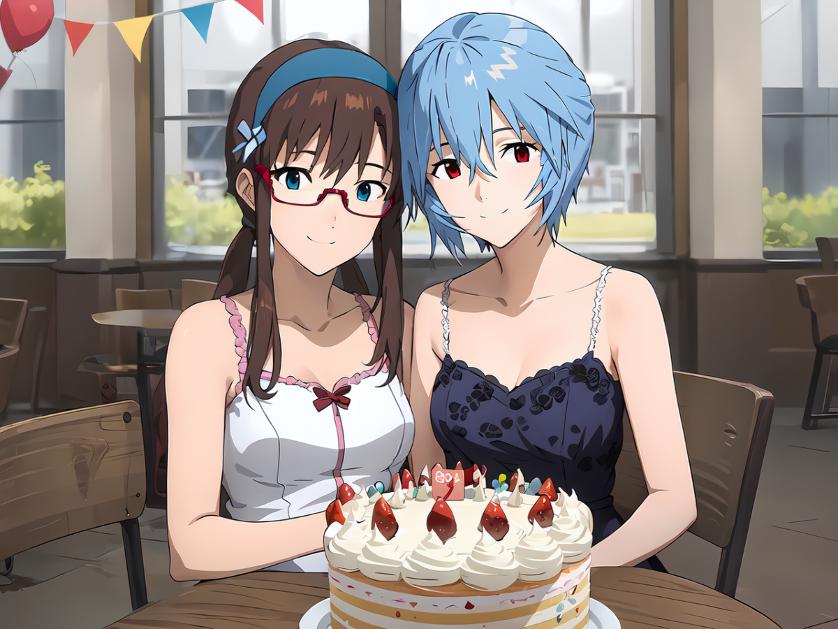 MagAI_System's tweet image. Mari &amp;amp; Rei Birthday Party #AI #AIart #エヴァンゲリオン #Evangelion #真希波・マリ・イラストリアス #Mari #綾波レイ #Rei #お誕生日おめでとうございます pixiv.net/artworks/10678…
