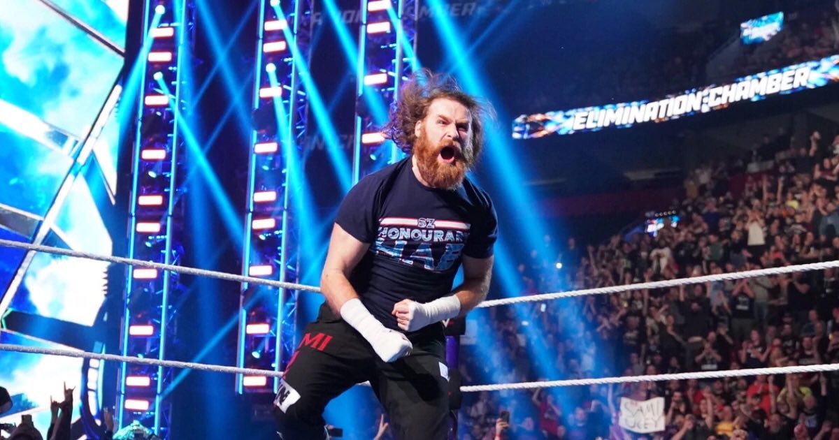 WrestleOps's tweet photo. Tonight Sami Zayn will become the first Muslim &amp; first of Syrian decent in @WWE history to MAIN EVENT #WrestleMania 🙏 https://t.co/h9OPKRVZ5g