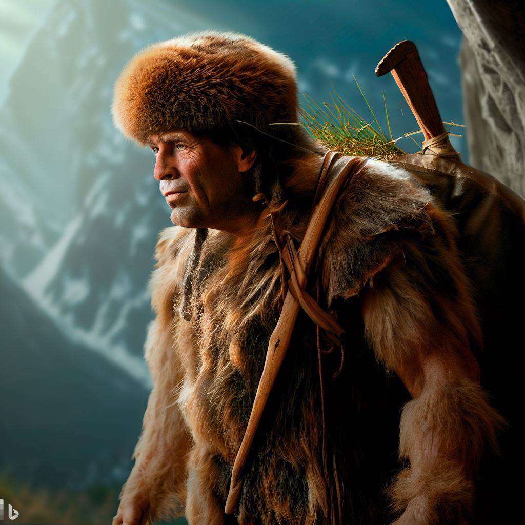 RqgvdL101's tweet photo. Otzi the Iceman, a Copper Age man who lived in the Alps around 3300 BC, is on display at the South Tyrol Museum of Archaeology in Bolzano, Italy. See his incredible story in this AI-generated image. #OtzitheIceman #AI #ImageGenerator #Museum https://t.co/GrfFBPFTh3