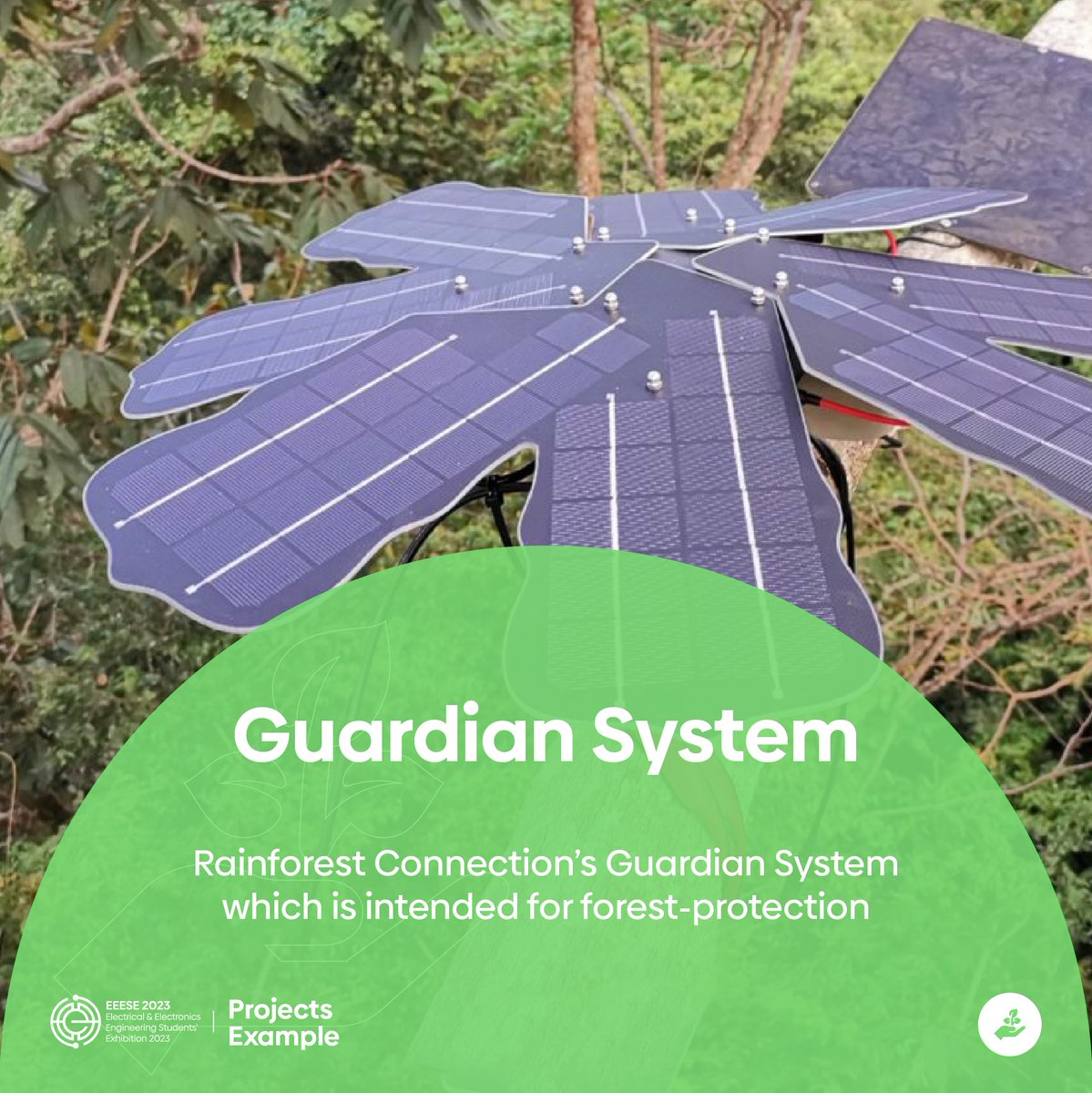 eeeseuofk's tweet photo. For Example: Rainforest Connection’s Guardian System which is  intended for forest-protection. The system combines solar-powered  sound sensors with artificial intelligence to detect and locate illicit  chainsaw use so that rangers can intervene. https://t.co/g2wFFyBMJz