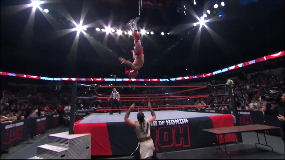 RingRustReviews's tweet image. Trust me when I say, in a match full of mad spots, this was f***ing mad! (Clue: he did not start on that turnbuckle!) #ROHSupercardOfHonor