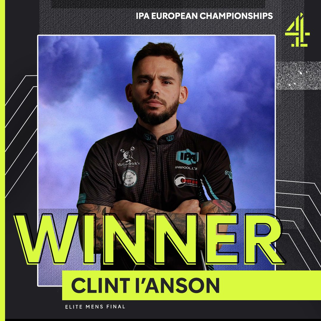 Clint I'Anson is in fine form 🔥

World Champion ✅
European Champion ✅

#IPAEuropeanChampionship | #C4Sport | <a href="/IPAPool/">IPA Pool 🎱</a>