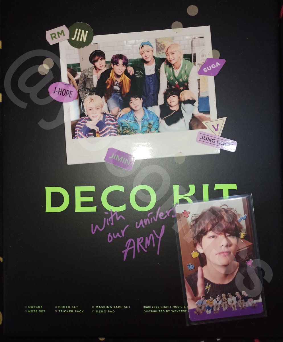 yoooniiss's tweet photo. WTS LFB PH

BTS Deco Kit with Taehyung RPC (Unsealed)

P2400

-complete inclusion
-all in mint condition

-sealed notebook with lock and deco book
RFS: dupe

BTS Deco Kit RM Jin Suga Jhope Jimin V Jungkook https://t.co/PxNJrrH1k4