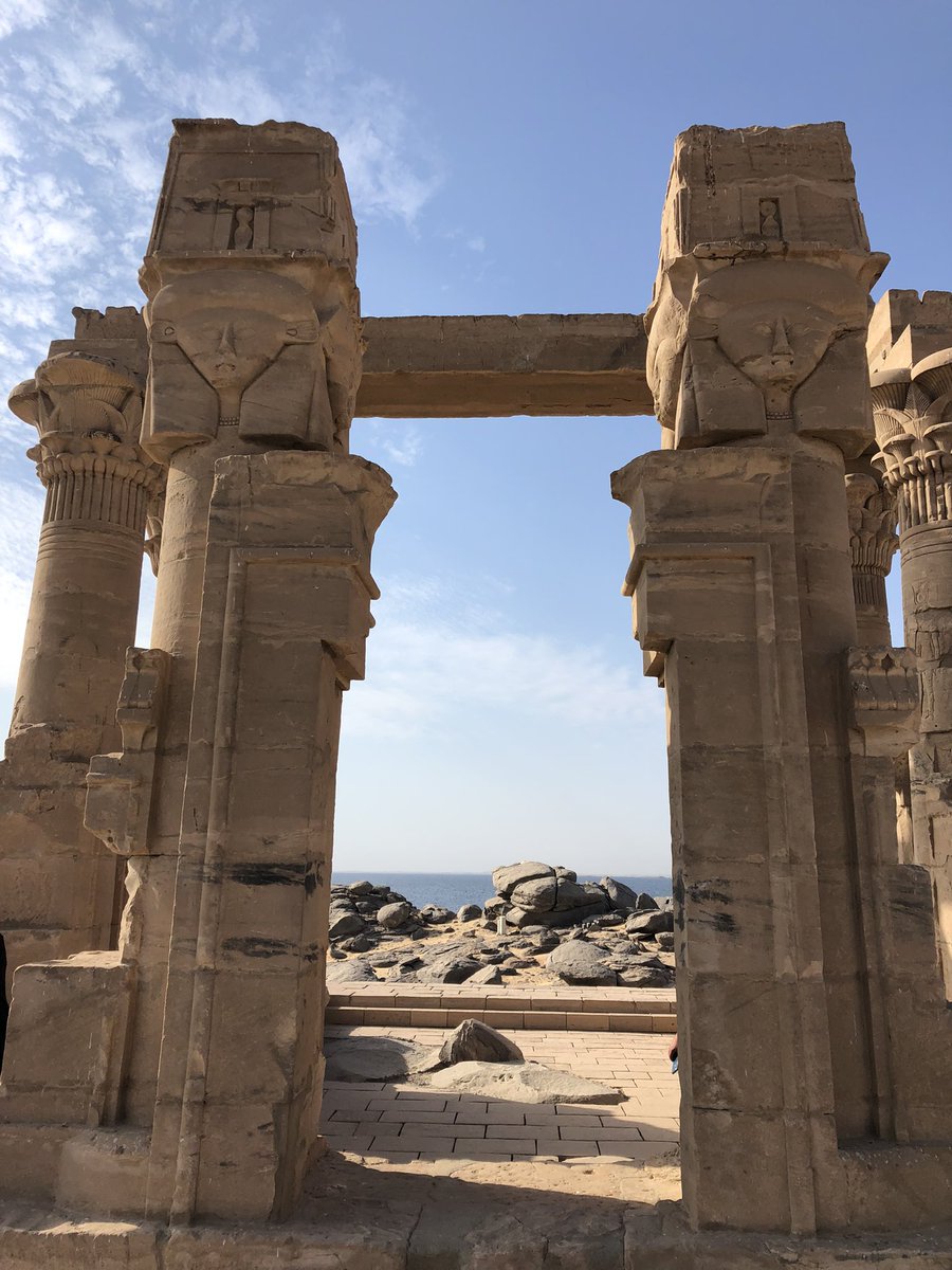 landoflove20's tweet photo. the #kiosk of #Qertassi dates to the #Augustan or early #Roman period.The structure is only 25 feet square & consists of a single #Hathor court oriented north or south & originally surrounded by 14 columns connected by screen walls. https://t.co/rpZWQfzW7i