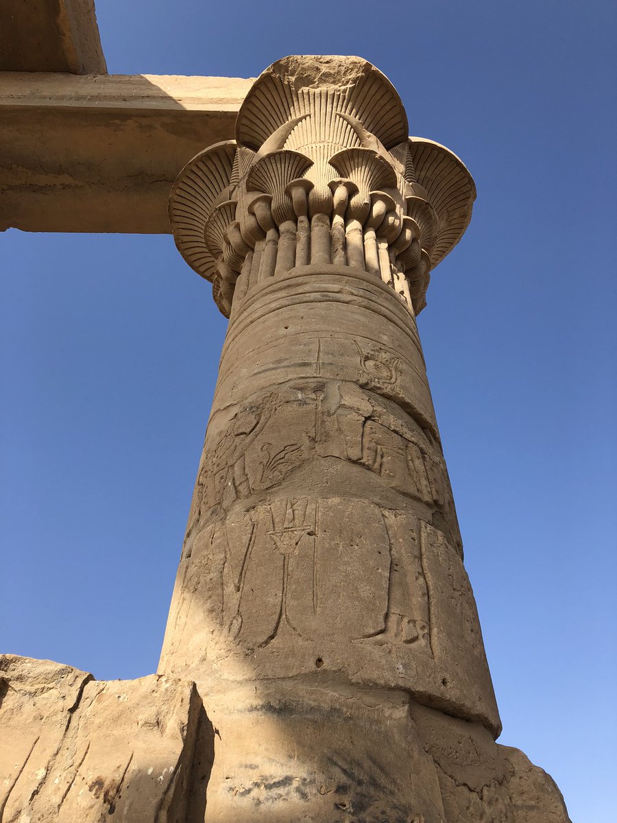 landoflove20's tweet photo. the #kiosk of #Qertassi dates to the #Augustan or early #Roman period.The structure is only 25 feet square & consists of a single #Hathor court oriented north or south & originally surrounded by 14 columns connected by screen walls. https://t.co/rpZWQfzW7i