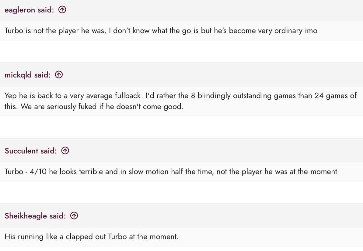 Ng88Mr's tweet image. Silvertails forum member hating on Tommy Turbo as he recovers and adjusts from injury 🤷🏻‍♂️🦅 #manlyforever