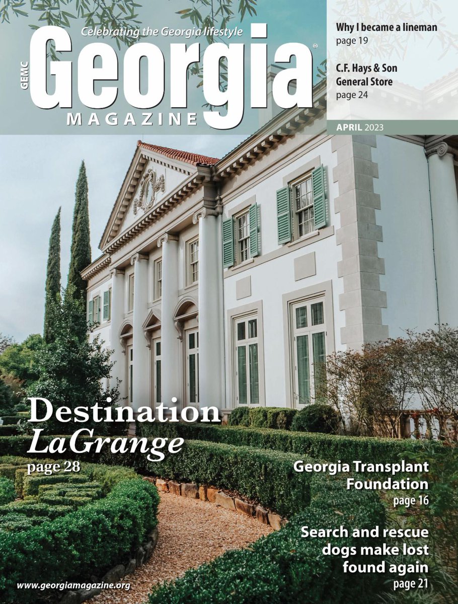 Georgia Magazine (@georgiamagazine) on Twitter photo April's issue is here! Plan a visit to LaGrange, learn how <a href="/GATransplant/">Georgia Transplant Foundation</a> is saving lives, read about search & rescue dogs, visit a historic general store in Musella and sample recipes from Dublin Farm bit.ly/gmg0423 conta.cc/41btjCX georgiamagazine.org April's issue is here! Plan a visit to LaGrange, learn how <a href="/GATransplant/">Georgia Transplant Foundation</a> is saving lives, read about search & rescue dogs, visit a historic general store in Musella and sample recipes from Dublin Farm bit.ly/gmg0423 conta.cc/41btjCX georgiamagazine.org