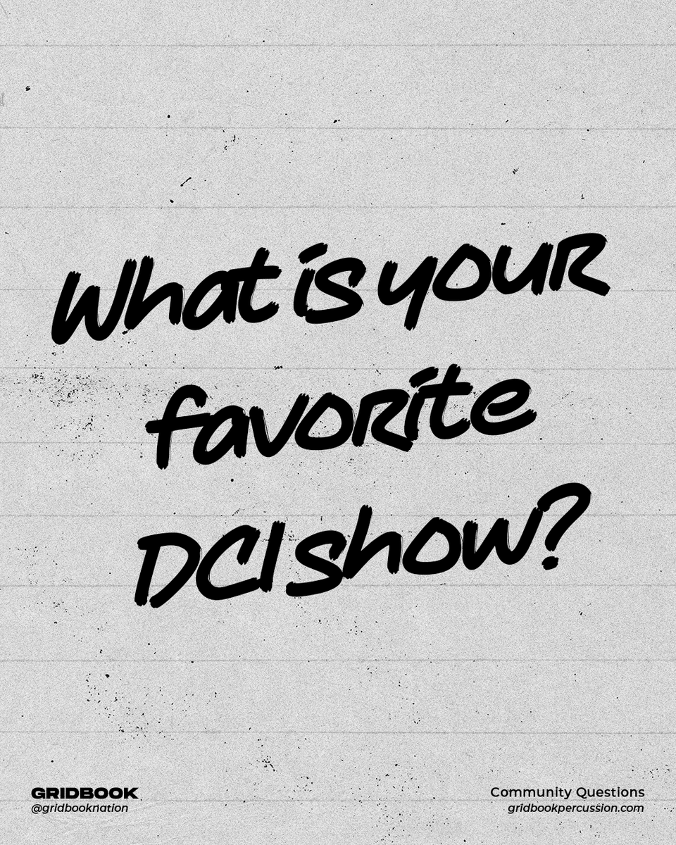 Q: What is your favorite DCI show?⁠
⁠
#GridbookPercussion #GridbookNation #Percussion #PercussionEducation #Percussionist #PercussionCommunity