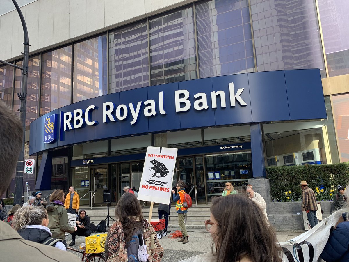 Hey @RBC, thousands of people across Canada are calling on you to stop funding fossil fuels and the violation of Indigenous rights. 

We are showing up at your doors, we are calling and emailing your CEO, we are not stopping until you divest. #FossilFoolsDay #WetsuwetenStrong