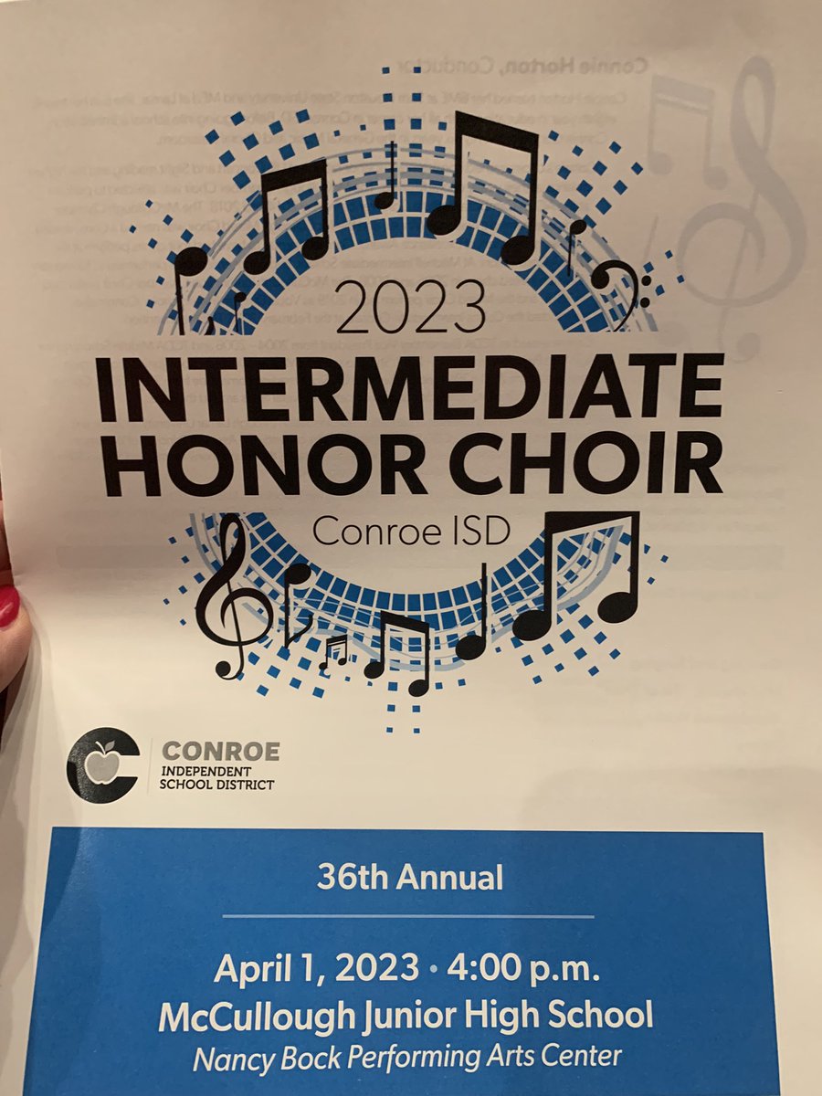 Congratulations to the Collins Cobras that performed in the Conroe ISD Honor Choir this afternoon. So proud of you and all the students and your fantastic concert! 🎶🎵