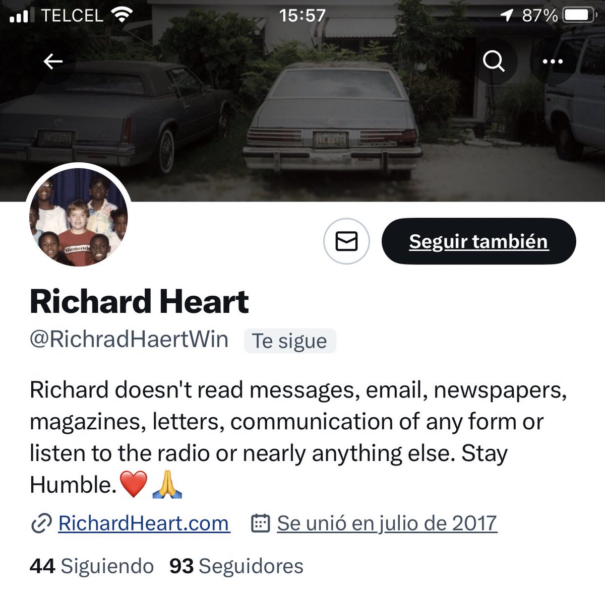 MarcosL01040914's tweet photo. OMG. Fake Richard heart followed me !!!!! https://t.co/KiRpS5xM2u