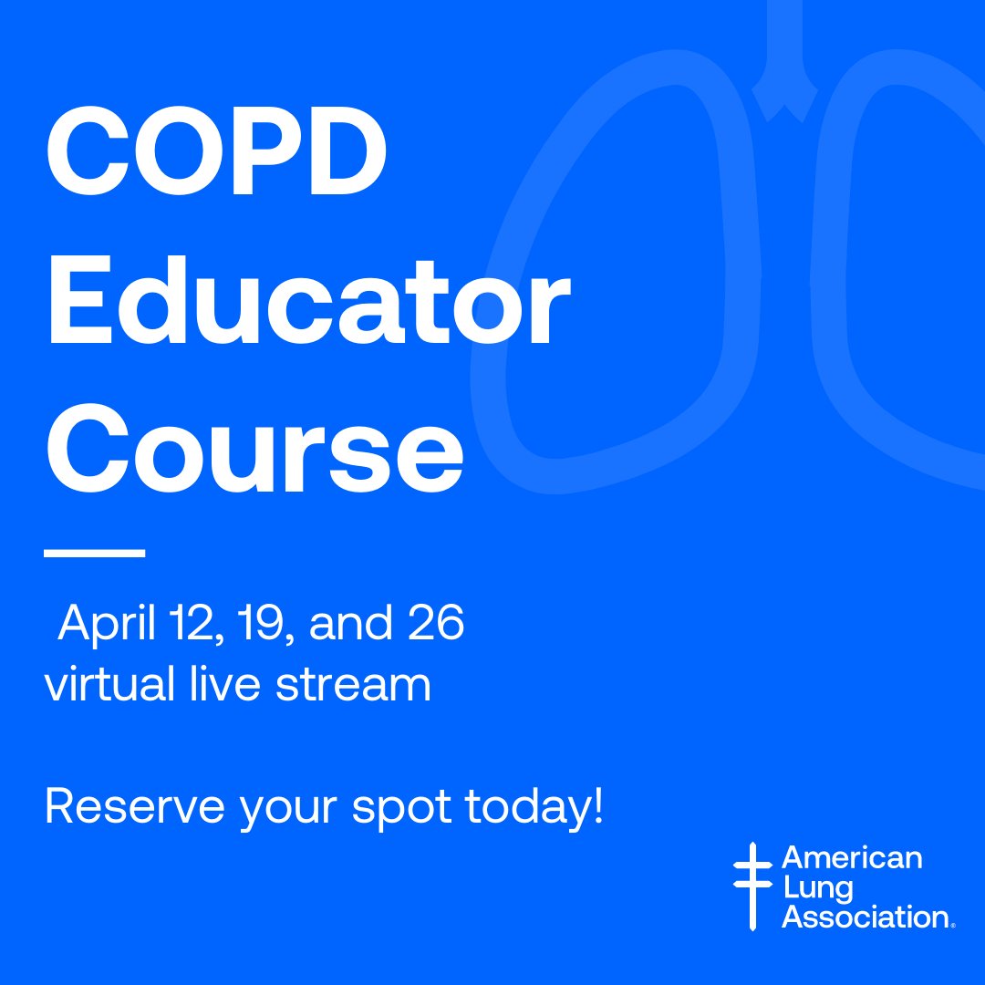 Have questions about the virtual #COPD Educator Course next month on April 12, 19, and 26? Contact COPDEducatorCourse@Lung.org or check out our FAQ page: action.lung.org/COPDECApril2023