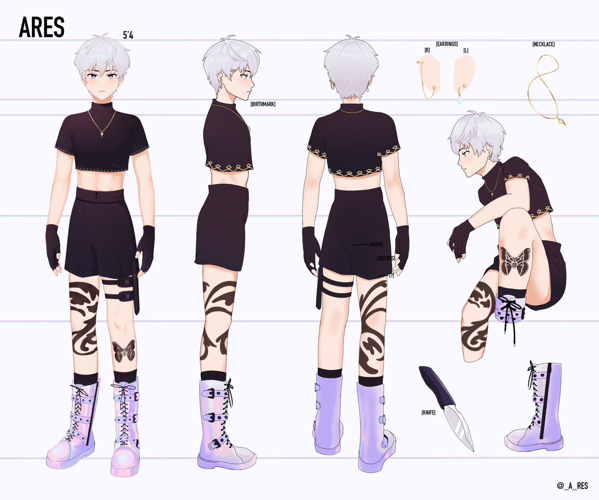aresvtt's tweet photo. ✦ - Reference sheet - ✦

💎Name: Ares
💎Height: 5’4
💎Birthday: August 14
💎Mark: 🔪💎

Hashtags |
Live: #AresLiveSighting
Art: #AresArt
NSFW: #AreSUS
Meme: #Areesespuffs
Music: #AreSong https://t.co/3aAsOTXubx