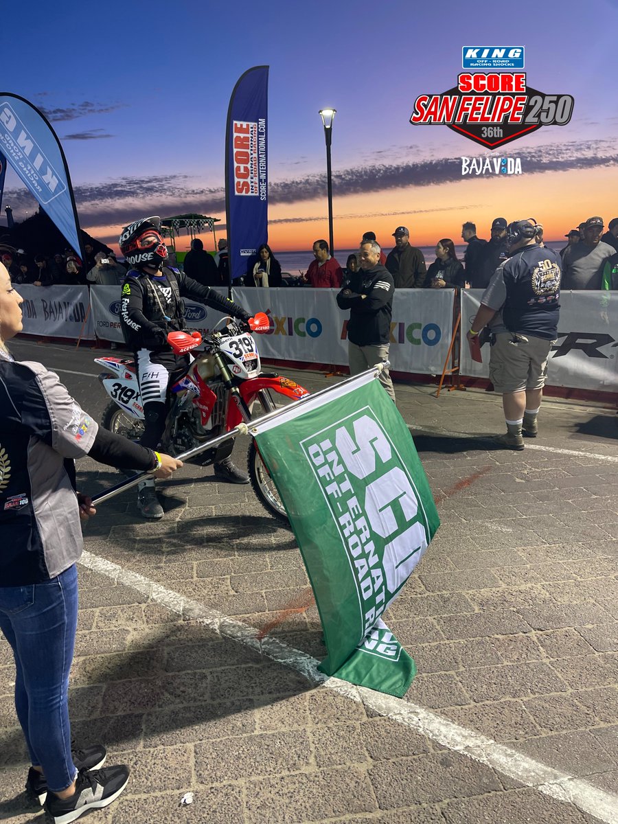 SCOREintl's tweet photo. Some early morning shots from the moto start at the @kingshocks 36th SCORE San Felipe 250 Fueled by Baja Vida Snacks.  @BajaJerky @BFGoodrichTires @Ford @VP_Racing_Fuels @PolarisRZR @OptimaBatteries @ruggedradios #sanfelipe250 #bajacalifornia https://t.co/xlTYlVbH8N