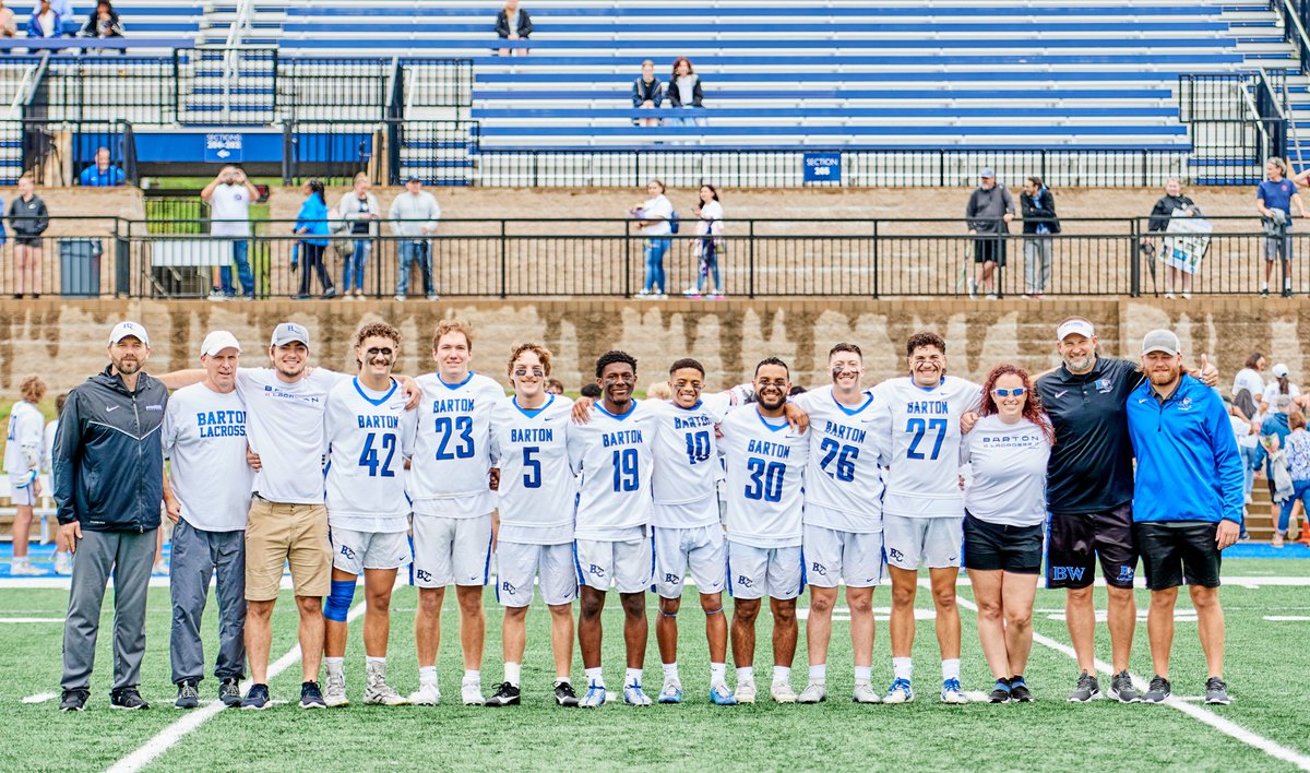 BartonAthletics's tweet photo. THANK YOU, 2023 SENIORS! . Barton men's lacrosse . From left:  Colton Riat, Giuseppe Brown, Ryan Santos, Mark Crawford, Jashane Uter, Jordan Whitted, Alvin DeJesus, Drew Lankford and Dean Zervos! . @barton_menslax https://t.co/SRCVEYt2aP