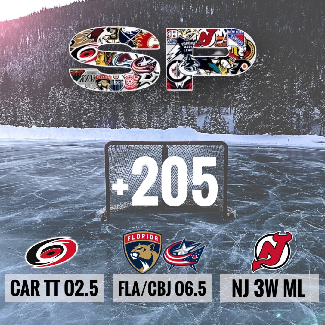 tyson_cole's tweet image. 🧢 1U Hat Tricklets (+205)

#LetsGoCanes
CAR TT o2.5 6/L9
MTL allow o2.5 4/L5
CAR TT o2.5 8 straight vs MTL

#TimeToHunt #CBJ
FLA o6.5 8/L10
CBJ o6.5 8/L10
FLA/CBJ o6.5 H2H 4/L5

#NJDevils 
NJ 26-7-4 road record
CHI 14-21-3 home record
NJ W 2/L3 with CHI L7 straight