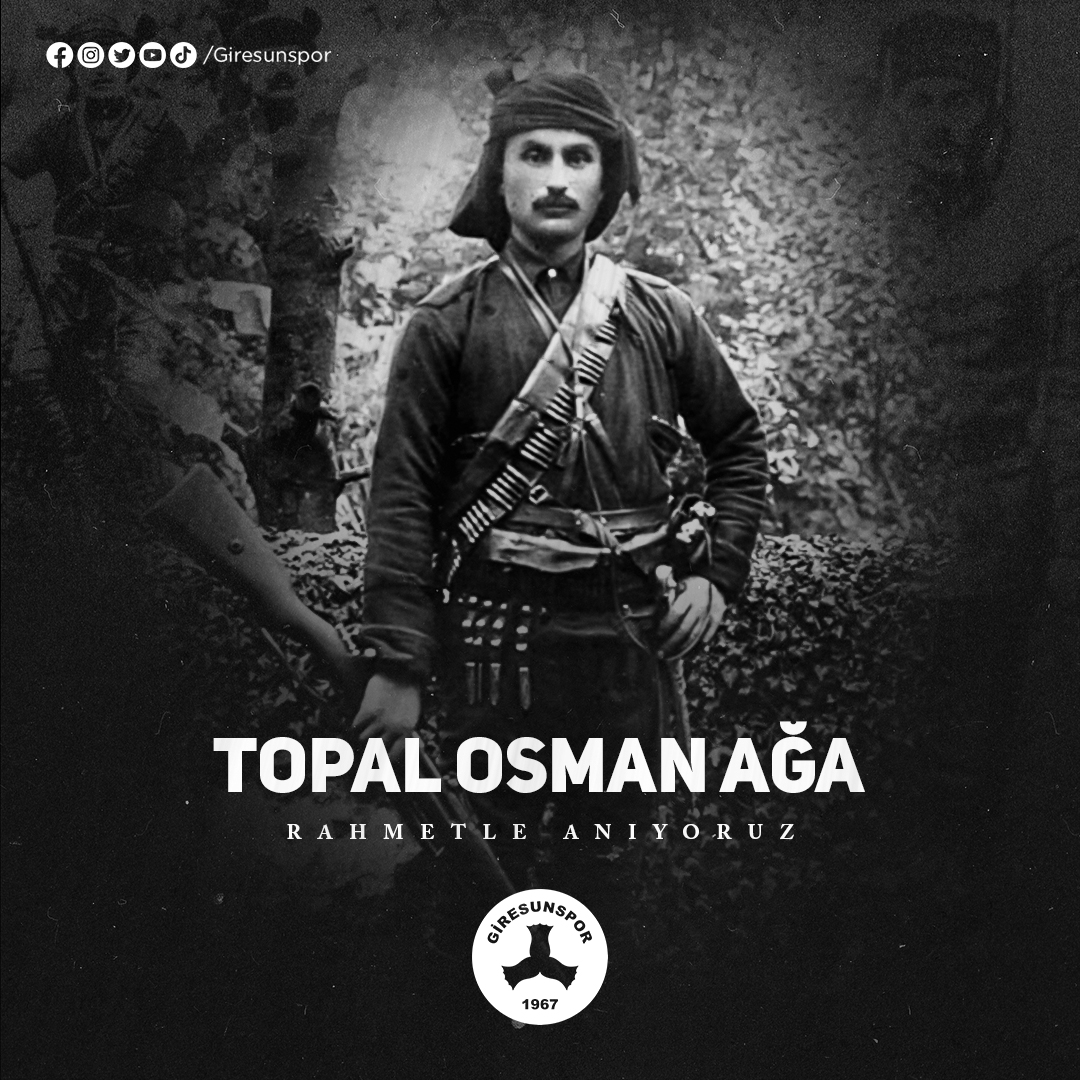 42. ve 47. Giresun Gönüllü Alaylarıyla Kurtuluş Savaşı'nda cepheden cepheye koşmuş, Gazi Mustafa Kemal Atatürk'ün ilk muhafız alay komutanı Milis Yarbay Osman Ağa ve Giresun'lu Milli Mücadele kahramanlarımızı saygı ve rahmetle anıyoruz.