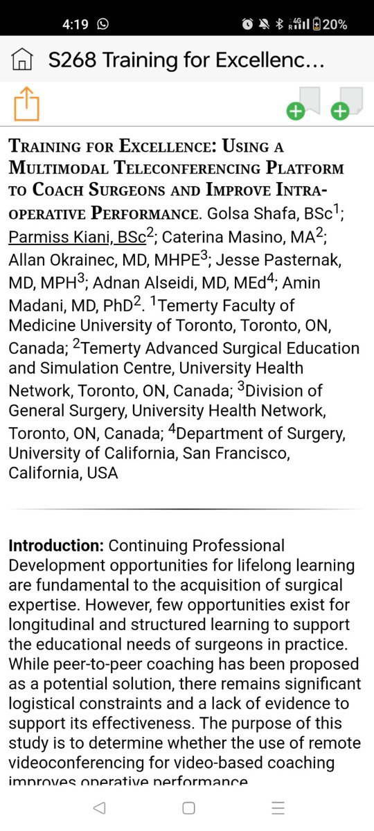 Great presentation by @Parmiss_Kiani on surgical peer-to-peer #coaching using #telestration. Wonderful work Parmiss! 👏👌 @golsashafa @cathymas1 @aminmadaniMD @allanokrainec @HPB_Surgeon @doctrjp1 @SAGES_Updates #SAGES2023 #SurgicalEducation