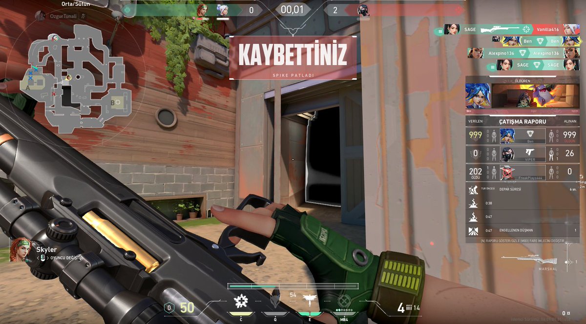 0,01 Saniye ile patlamak, hayattaki şansım 🥹 #VALORANT