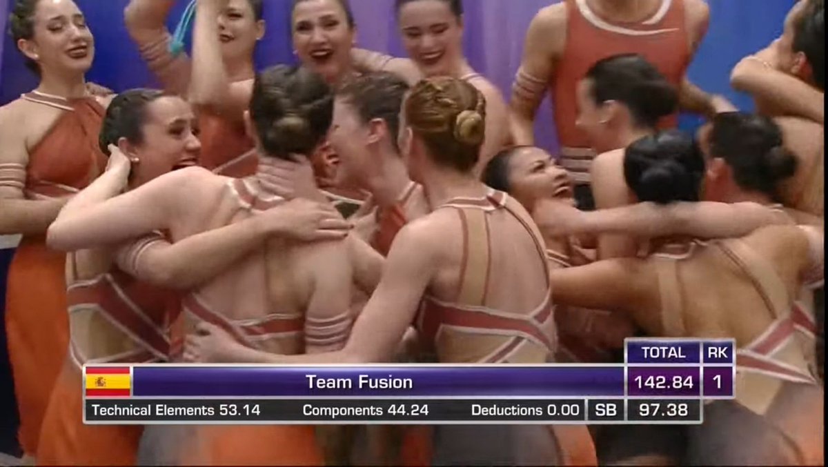 SynchroSpain's tweet photo. Muy buen programa libre del @teamfusionspain 🇪🇸 en el @ISU_Figure⛸️ #WorldSynchro de Lake Placid🇺🇲. Han obtenido  97.38, para un total del 142.84. Mejor marca del año. Bravo equipo!!!!
@fedhielo @deportegob @FMDInv @Hieloespanol @JomaSport @JuraSynchro https://t.co/RfXen3HzaQ