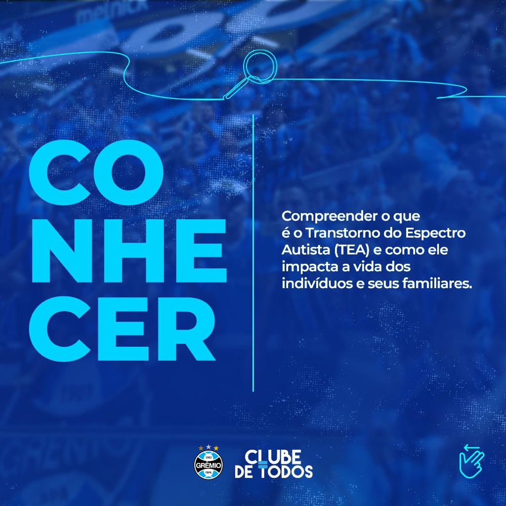 Gremio's tweet photo. No Dia Mundial de Conscientização do Autismo, o gesto mais importante é entender o assunto. Aqui, listamos uma série de informações para atingirmos, juntos, esse objetivo. 
Vamos espalhar conhecimento e empatia? 

#ClubeDeTodos #2deAbril #Autismo #Respeito #Inclusão #Igualdade https://t.co/Ml8SHR8pEG