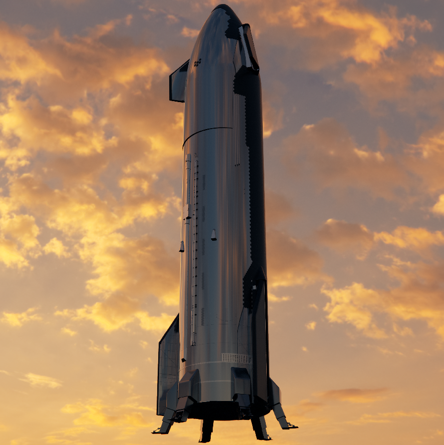 ThreeDeDaniel's tweet photo. Starship-DS (DS = Deep Space)

for my upcoming Animation with own designed landing legs. #animation https://t.co/uj9yVpwt7e