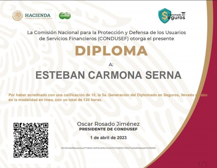 ¡¡Se logró acreditarlo!! (: la verdad sí me gusta el área...

 #DiplomadoenSeguros @CondusefMX