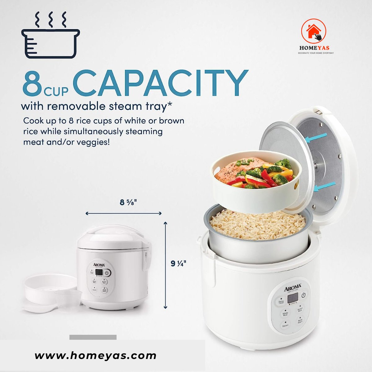 Homeyas_'s tweet photo. The Aroma Housewares 8-Cup Rice Cooker is a kitchen appliance, It features a simple one-touch operation, allowing users to easily cook different types of rice
.
https://t.co/CbTuwFDrYK
.
.
.
#RiceCooker #AromaHousewares #CookingAppliances #EasyCleaning #KitchenEssentials https://t.co/GwenLD9OeX
