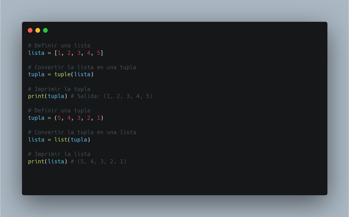 RosaMoralesUss's tweet image. 🐍💻 #PythonTutorial: Aprende a convertir entre listas y tuplas en 2 pasos sencillos 🔄📈 #PythonProgramming #DataScience #CodingTips