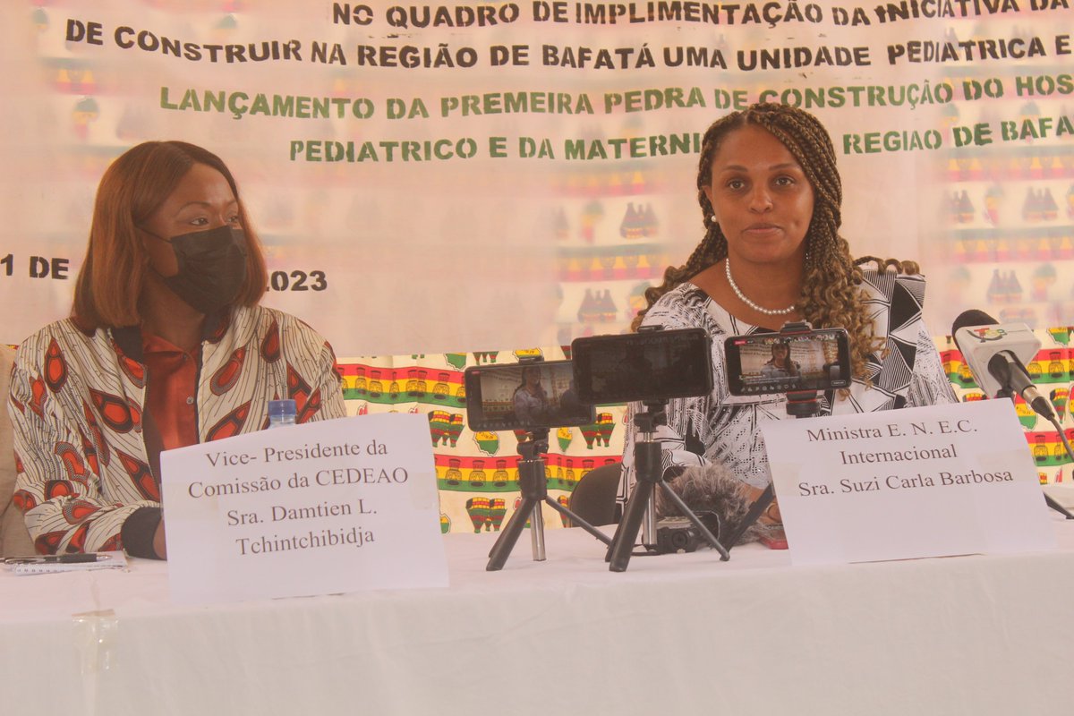ECOWAS Commission's VP and H.E. Suzi Carla Barbosa, Minister of State Foreign Affairs and Int. Coop. of Guiné-Bissau laid foundations for the building of a 66-bed Maternity &amp; Pediatric Wards at Bafatá Reg. Hospital, financed by the Regional Stabilization Fund with support of BMZ.
