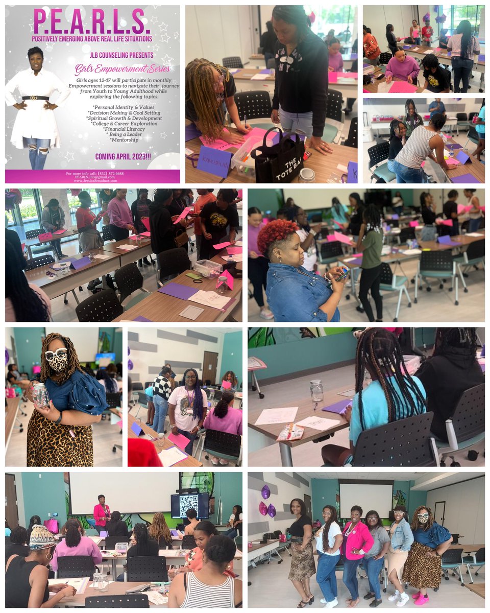 Today was a “Pretty Pearlfect” Day 🤗💜💕#girlsempowerment #jlbcounseling #empowerher #mentorship #PEARLS #JoinUs #NEXTmonth #May6 #signyourPrettyGirlupToday💜💕@SayitSavoy