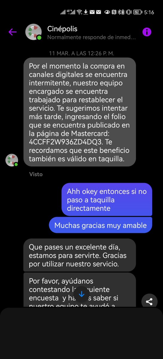 JhonServer's tweet photo. @NandoJM3 @Mane131086 @MastercardMex @AyudaCinepolis Te digo que es la plataforma, al pagar tienen el problema, yo ya realice 5 compras y en todas no quiere, y de Internet cuento con 350megas simétricas haha, mira incluso hable en 3 ocasiones y ve su respuesta, en la tercera pague paypal y me cobraron los 270 sin darme boletos😪 https://t.co/YOmwc4beQK