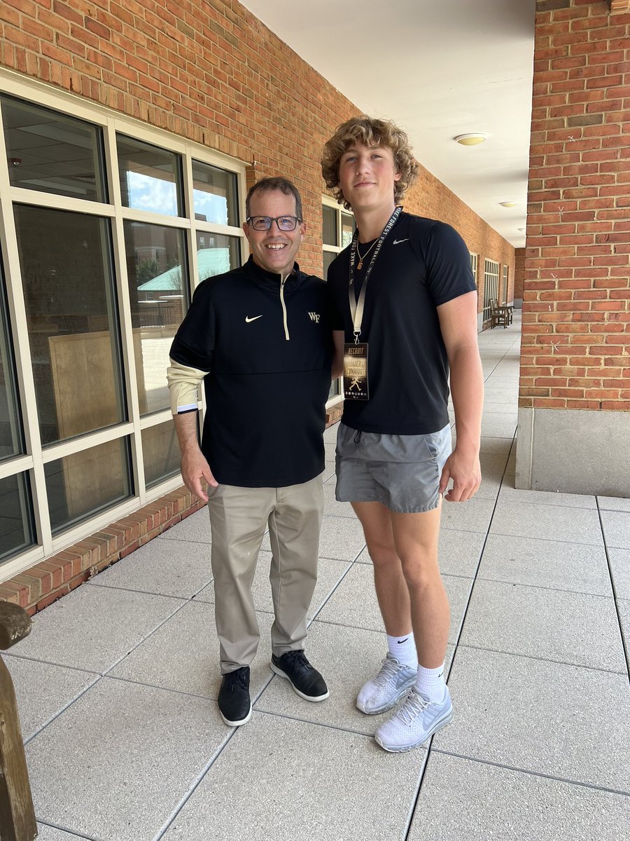 Jaden_c50's tweet photo. I had a great time on my visit to @WakeFB today, thanks for the invite @CoachR_Wake, I can’t wait to come back! @YannickSmith11 @SummervilleFB @David_Moore5 @DAWGHZERECRUITS https://t.co/aMfin9VUFx